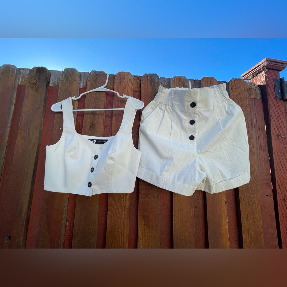 Zara matching set- white, size medium for both